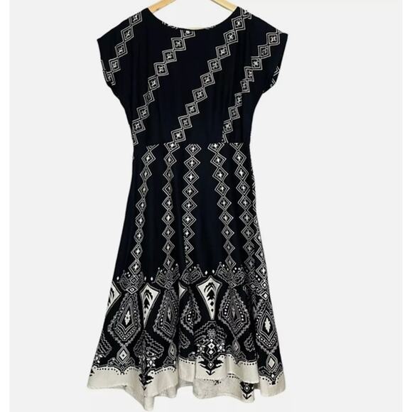 ERIKA Vintage Aztec Southwestern Cotton Cottage dress size 16 L - Picture 3 of 7